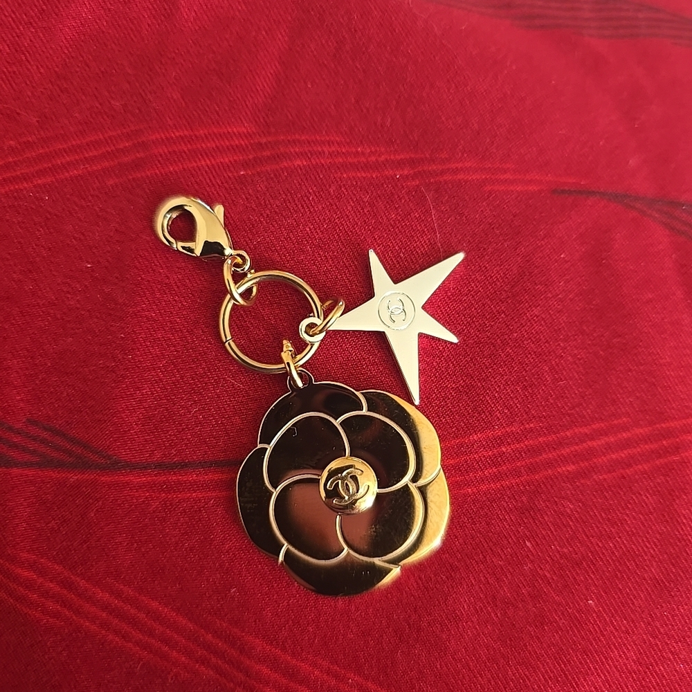 CHANEL Gold Camellia and Star Charm